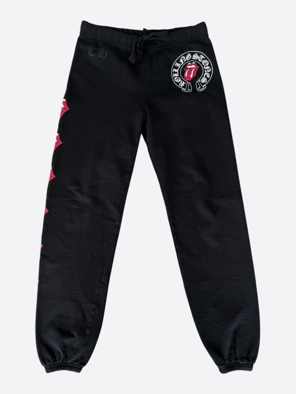 Chrome Hearts Black & Red Rolling Stones Logo Sweatpants